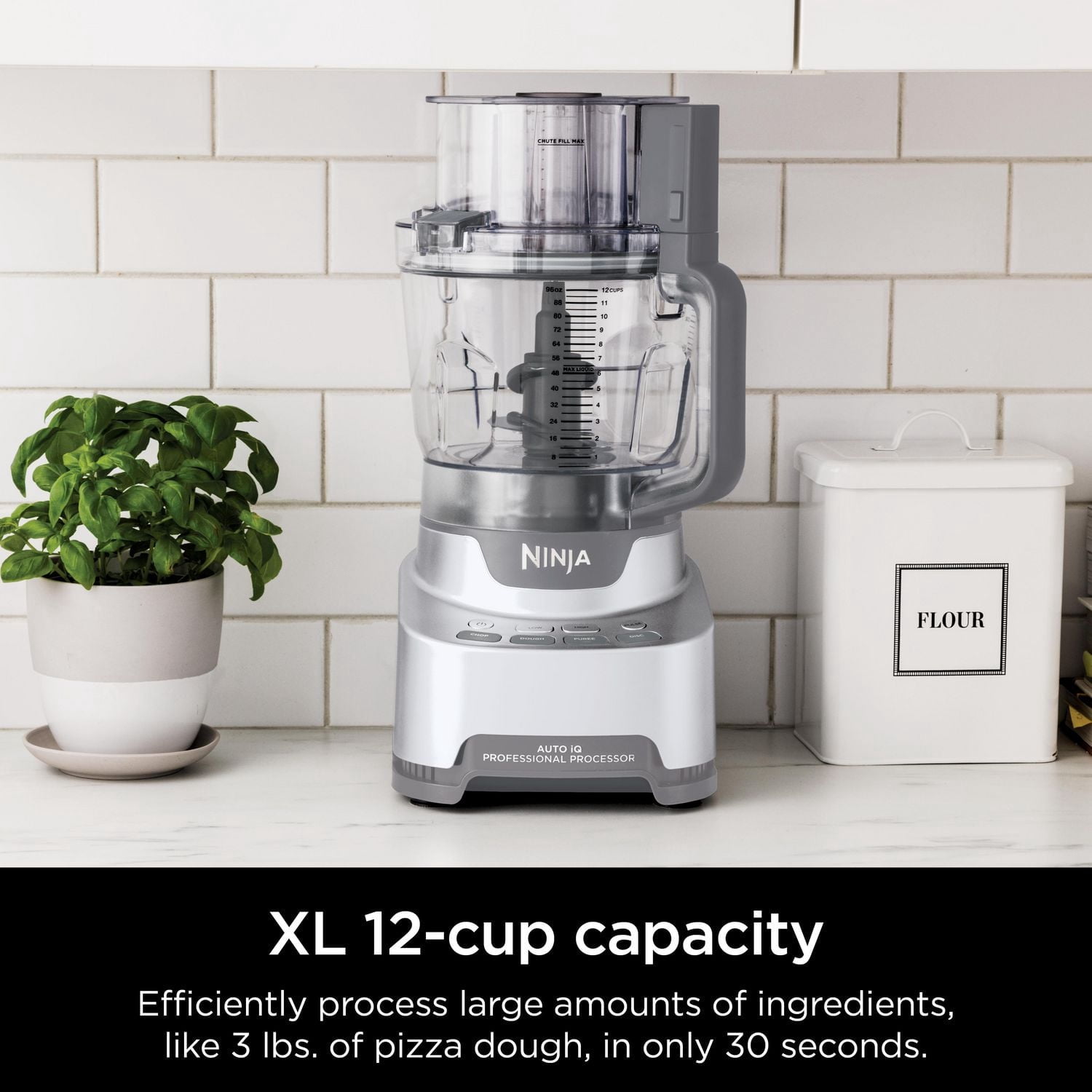 Ninja NF700C Professional XL Food Processor with Auto-iQ, Slicing and Shredding Disc, 1000-Watts, Silver