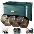 thumbnail image 4 of Bathroom Storage Holder Space Saving Toothbrush Organizer Rack Set Wall Mounted Toothbrush Stand Kit Load Bearing with 3 Water Cups, 4 of 9