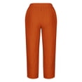 thumbnail image 5 of Timegard Plus Size Pants for Women Elastic Waist Solid Color Comfy Fall Casual Crop Pants with Pockets, 5 of 5