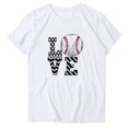 thumbnail image 2 of Aboser T-Shirts Graphiques de Baseball Love pour Femmes 2024 Été Col Rond T-Shirts Baseball Cadeaux de la Fête des Mothers Hauts Amples à Manches Courtes, 2 of 3