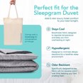 thumbnail image 2 of Sleepgram Supima 400 Thread Count Cotton Duvet Cover, Queen, Grey Stripe, 2 of 11