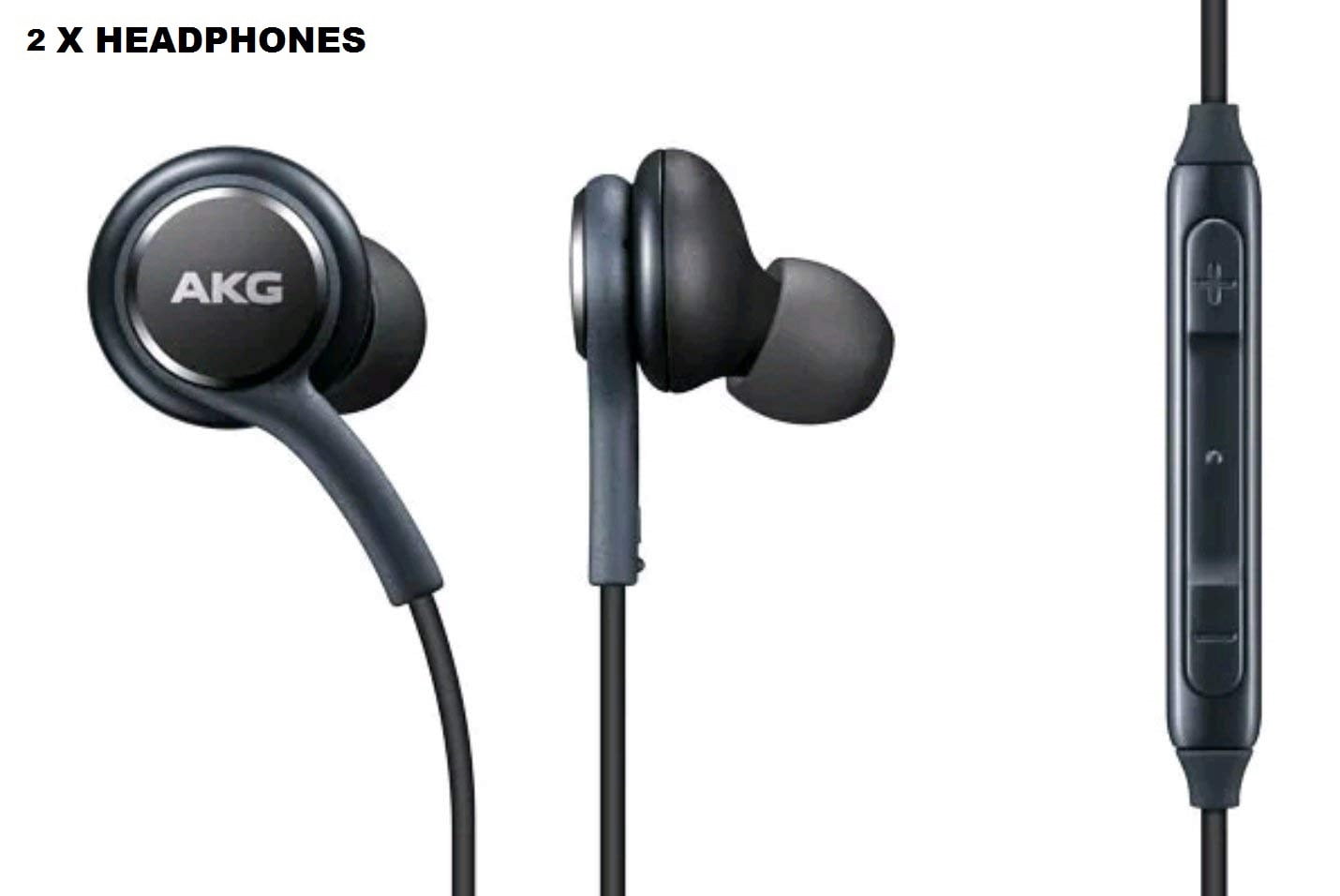 ( 2 packs ) Samsung Galaxy Earphones Headphone Headset AKG EO-IG955B For Samsung Galaxy S8 / S8 Plus / S9 / S10 - Black