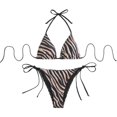thumbnail image 1 of Swimsuits Women Leopard Print Spaghetti Strap Separates Bikinis Coffee Womens Bathing Suits S, 1 of 7