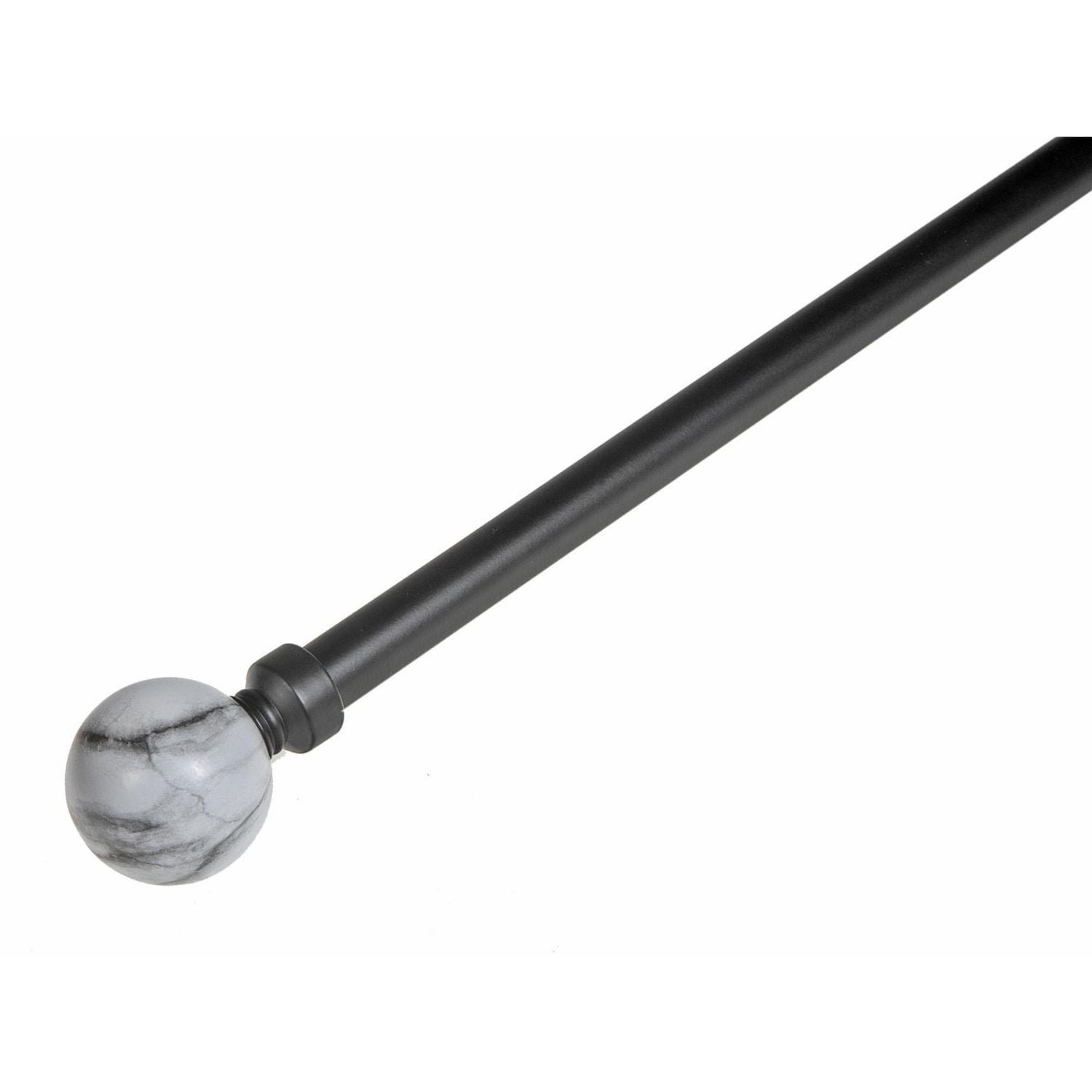 (48-84) - 16 / 19Mm En Métal Drapé Pole Set (Noir Marble Blanc)