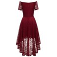 thumbnail image 4 of adviicd Robes Femmes Été 2024 Décontracté Manches Courtes Col Rond Taille Élastique Smockée Robe Midi Rouge,S, 4 of 4