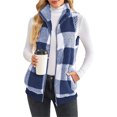 thumbnail image 1 of LUXUR Gilet à Carreaux pour Femmes Tenue de Travail Décontractée Bleu TG, 1 of 5