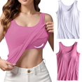 thumbnail image 2 of Womens Cotton Camisole Adjustable Camisole With Frame Bra Stretch Undershirt, 2 of 6