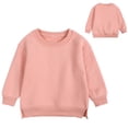 thumbnail image 2 of PMVFHDE Chandail à Col Rond pour Bébé Garçon Fille Couleur Unie Manches Longues Automne Printemps, Rose, 4-5 Ans, 2 of 5