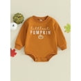 thumbnail image 2 of SUNSIOM Baby Halloween Rompers Newborn Letter Print Long Sleeve Bodysuit Infant Loose Fit Jumpsuits, 2 of 9