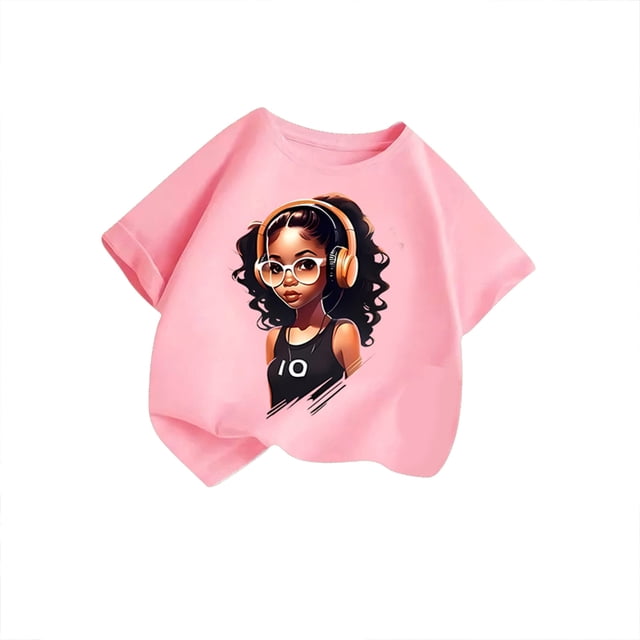 T-shirts pour Tout-Petites Filles, T-Shirt Graphique Mignon à Manches Courtes pour Filles, Col Ras du Cou, Vêtements d'Été pour Tout-Petite Fille, Ensembles pour Filles 3-4 Ans, Tenue pour Fille