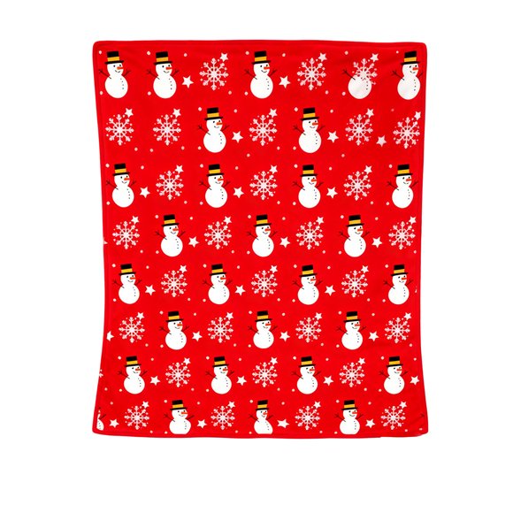 Couverture en Flanelle de Noël, Jeté à Imprimé des Fêtes Double Face, Jeté Doux en Peluche Chaud pour Sofa, Lit et Bureau, Décoration Festive pour la Maison^