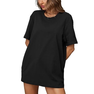 yillto Women's Oversized T Shirts Cotton Short Sleeve Crewneck Summer Tops Casual Loose Basic Tee Shirts