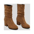thumbnail image 4 of B91xZ Bottes de Cowboy pour Femmes Bottes de Cowboy Rétro Bottes Chaudes d'Hiver de Noël à Talon Compensé Bottes pour Femmes, Brun 7, 4 of 5