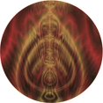 thumbnail image 1 of Ahgly Tapis Rond Lavable en Machine Intérieur Transitionnel Acajou Brun, 8 Pieds Rond, 1 of 7