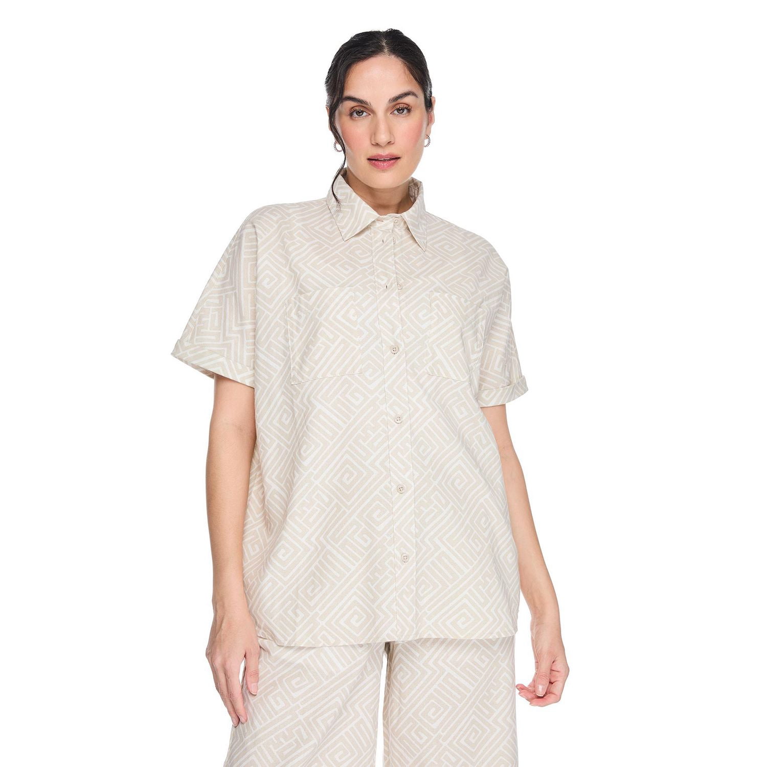 Chemise de camp en mélange lin George pour femmes