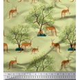 thumbnail image 1 of Soimoi Rayon Fabric Tree & Kangaroo Animal Decor Fabric Printed Yard 42 Inch Wide, 1 of 3