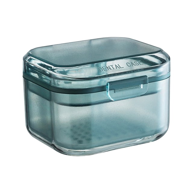Rbaofujie Classroom Storage Portable Denture Box, a compact 3-layer denture cup with a filter for soaking, cleaning, and storing dentures, retainers, and mouth guards. Made of durable, non-toxic material, this denture bath box features a drainage hole for easy cleaning fluid removal. The translucent design in a neutral color adds a sleek touch, making it ideal for travel or daily use. Suitable for seniors, teenagers, and adults.