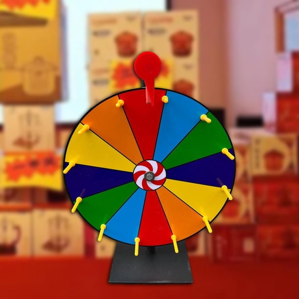 Roue De La Fortune 30 Cm Avec Support - 10 Emplacements - Tableau Effaçable - Marqueur Inclus - Pour Fêtes, Carnavals, Salons