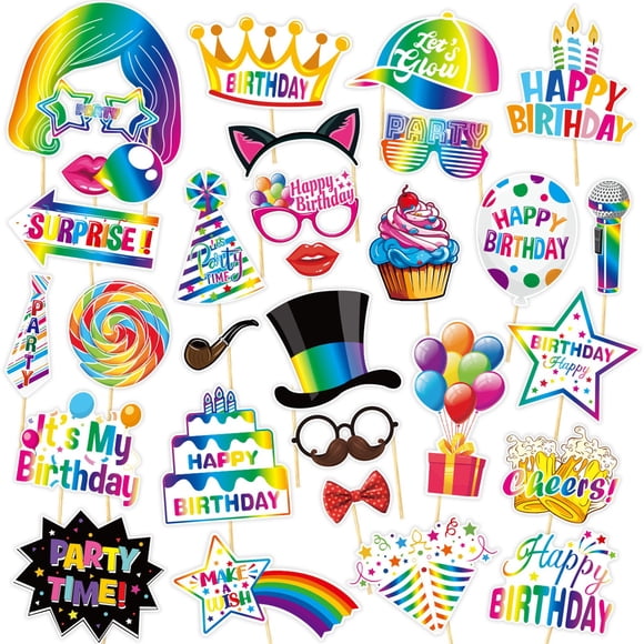TIMIFIS Photography Prop Birthday Party Photo Props Handheld Funny Accessories for Picture Capturing and Dress Up Education