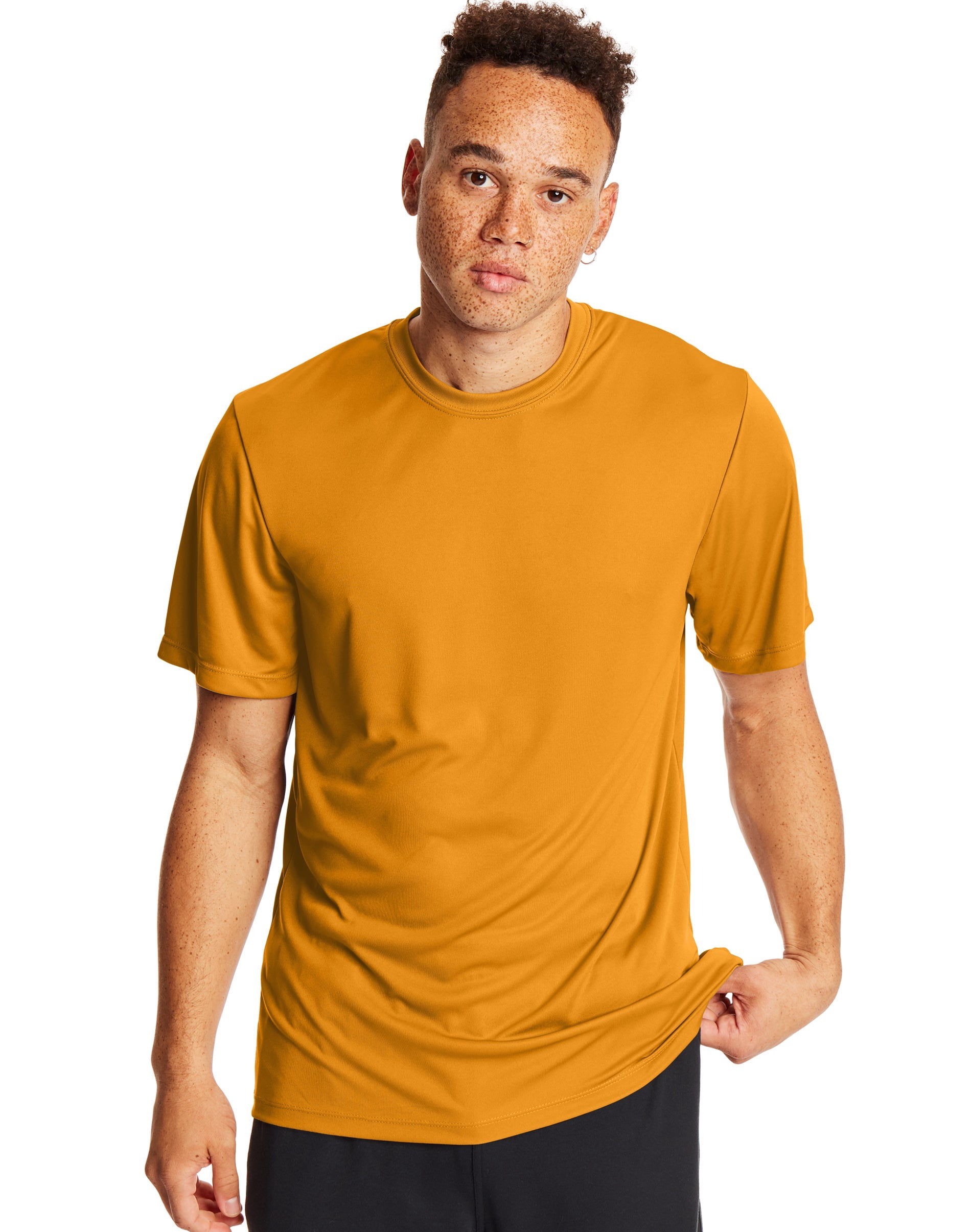 Hanes T-Shirt de Performance Sport Cool DRI pour Hommes, Lot de 2, 3TG, Or