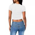 thumbnail image 4 of Yuyuzo Hauts de Sortie pour Femmes Manches Courtes Haut Court Col Rond T-Shirts Basiques Ajustés Extensibles, 4 of 7