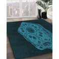thumbnail image 3 of Ahgly Company Tapis d'Intérieur Lavable en Machine Carré Transitionnel Vert Cyan Foncé, 3 Pieds Carré, 3 of 7