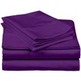 thumbnail image 1 of 600 Thread Count 4 Piece Sheet Set 15 Inch Deep Pocket 100% Egyptian Cotton Color Purple Solid Size Twin, 1 of 1