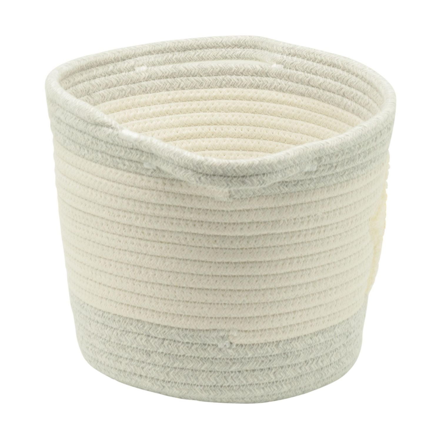 Cotton Rope Storage Basket with Boucle Heart Patch