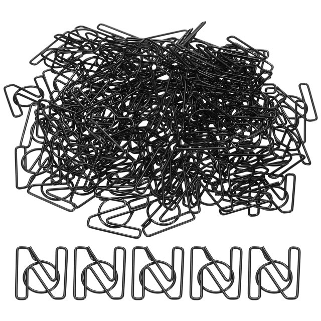 Unique Bargains Pinces à Papier Lettres Enduites en Forme de N, Noir, 100 Unités