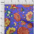 thumbnail image 2 of oneOone Polyester Spandex Blue Fabric Asian Chinese Flower Craft Projects Decor Fabric Printed By The Yard 56 Inch Wide, 2 of 4
