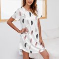 thumbnail image 2 of Ketyyh-chn99 Ensemble de Pyjama Femme T-Shirt de Nuit à Manches Courtes Imprimé Col Rond Mignonne Nuisette Confortable Robe de Nuit Blanc,P, 2 of 5