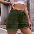 thumbnail image 5 of Shorts for Women TopLLC Womens Shorts Womens Summer Solid Color Drawstring Frenulum Leisure Pocket Jeans Denim Pants Casual Shorts Women Pants on Clearance, 5 of 5