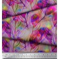 thumbnail image 3 of Soimoi Silk Fabric Peacock Feather Print Fabric by Yard 42 Inch Wide, 3 of 3