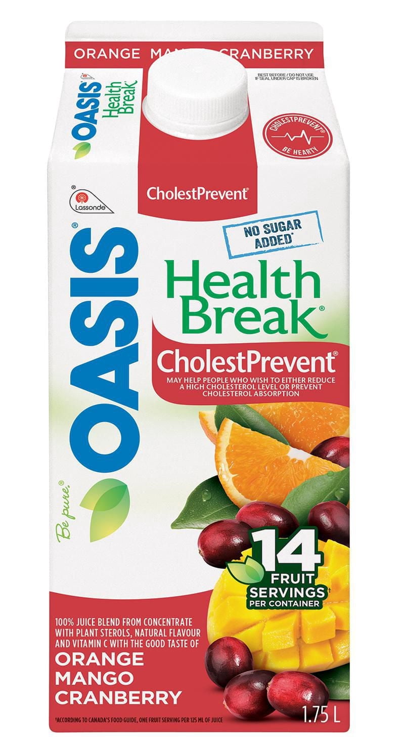 OASIS HEALTH BREAK CholestPrevent Orange Mango Cranberry Juice Blend