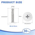 thumbnail image 2 of Uxcell 30 Pcs Vis Autotaraudeuses Blanches M4.2x19mm pour Métal, Argent, 2 of 6