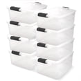 thumbnail image 1 of HOMZ Bacs de Rangement en Plastique Transparents Empilables de 64 Pintes, Loquets Noirs, Lot de 8, 1 of 10