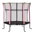 thumbnail image 1 of Soozier 63" Kids Trampoline with Enclosure Net for Indoor, Pink, 1 of 10