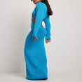 thumbnail image 2 of Robe de Soirée Longue en Tricot Uni à Manches Longues pour Femmes, 2 of 5