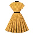 thumbnail image 3 of Ovzne Robes pour Femmes Robe d'Été Mode pour Femmes Décontractée Imprimée d'Été Grand Ourlet Manches Courtes Col Rabattu Robe Grande Taille Robe Maxi Manches Courtes Imprimée Liquidation, 3 of 6