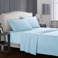 thumbnail image 1 of Topcobe Twin Size Solid Color Bed Sheet Set for Adults Teens, Light Blue, 1 of 4