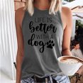 thumbnail image 2 of Hauts Sans Manches pour Femmes Mode Décontractée Femmes Sans Manches Imprimé Dames Col Rond Hauts Gilet T-Shirt, 2 of 9