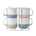 thumbnail image 3 of Mainstays Two-Tone Ceramic Stacking Mug Set, 13 oz, 5 Piece, 3 of 8