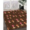 thumbnail image 3 of Ahgly Company Tapis d'Intérieur Lavables à la Machine, Carrés, Transitionnels, Rouges, 7 Pieds Carrés, 3 of 7