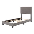 thumbnail image 4 of CorLiving Celeste Modern Upholstered Adult Twin Bed Frame with Headboard, Box Spring Required, Grey, 4 of 7