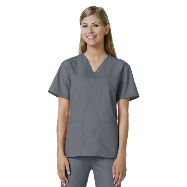 Core by Maevn Women's V-Neck Solid Scrub Top