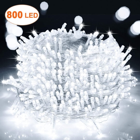 800 LED Christmas Lights 262ft Indoor Outdoor String Lights White with 8 Lighting Modes, UL Certified Wedding Party Christmas Tree Decoration Lights