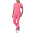 thumbnail image 1 of Adar Addition Go-Basic Scrub Set For Women - Slim V-Neck Scrub Top & Skinny Cargo Scrub Pants, 1 of 7