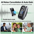 thumbnail image 3 of VEATOOL Wireless Lavalier Mini Microphone,USB-C Noise Canceling Lapel Lavalier Mic,Clip-On Mic with 45H Charging Case for Video Recording(2 TX + 2 RX), 3 of 9