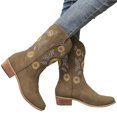 thumbnail image 1 of Western Boots Chunky Heel Embroidered Cowboy Boots Square Toe Boots for Women, 1 of 10