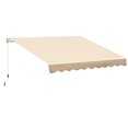 thumbnail image 1 of Outsunny Auvent Rétractable Manuel 10 Pieds x 8 Pieds avec Manivelle, Beige, 1 of 10
